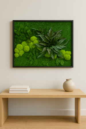 Stabiliseret mosvæg – 70×50 cm